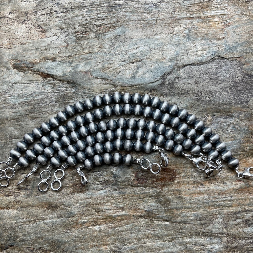 Sterling Silver 6 Mm Navajo Pearls Extenders